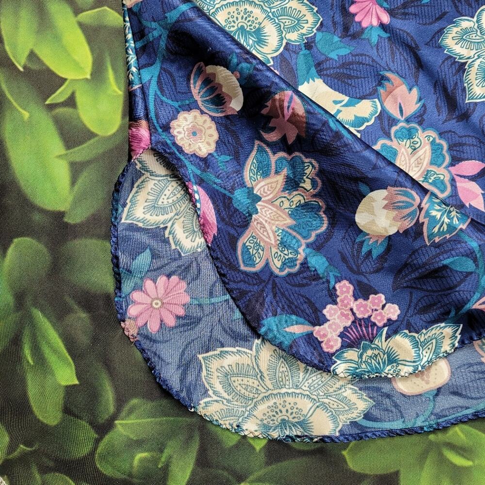 Vintage California Dynasty Blue Floral Chemise Slip Dress Nightie size Small - Picture 8 of 14